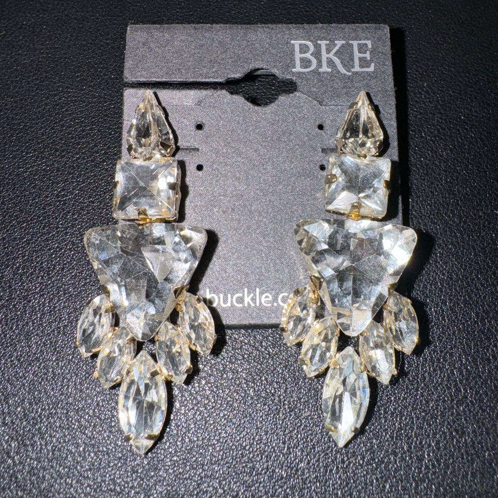 Buckle Rhinestone Earrings - Picture 2 of 4